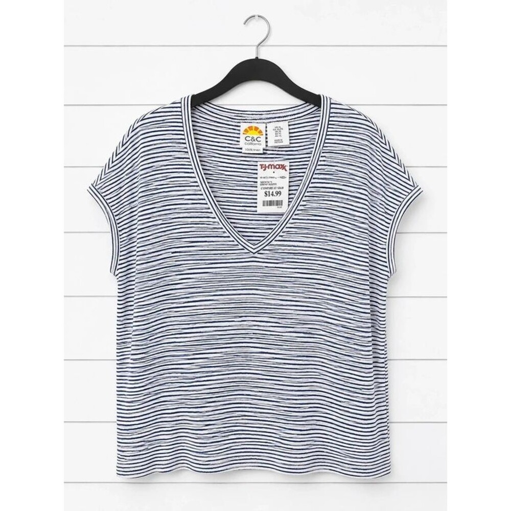 XL C&C California 100% Linen Striped Top – New With Tags